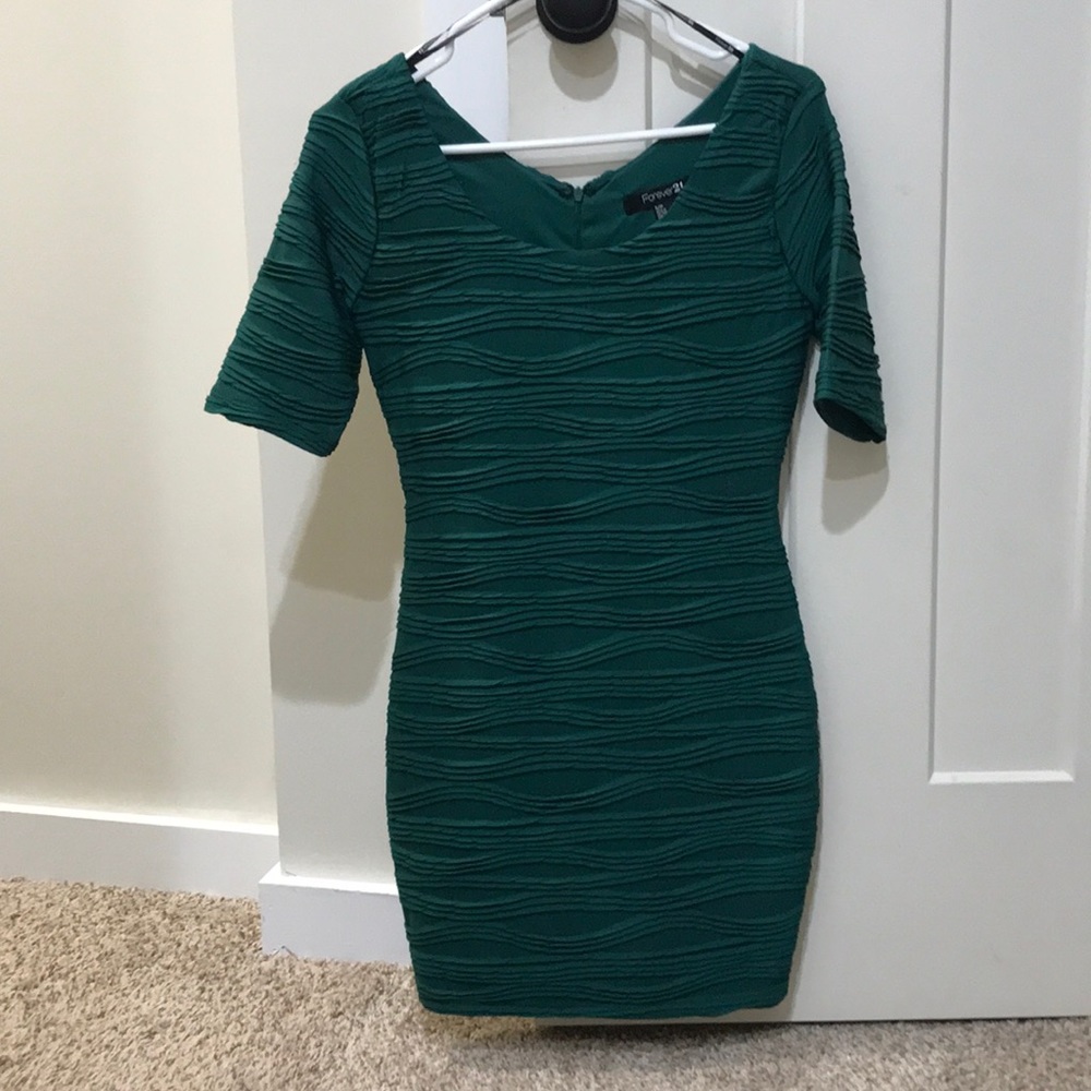 Forever 21 Green Form Fitting Dress